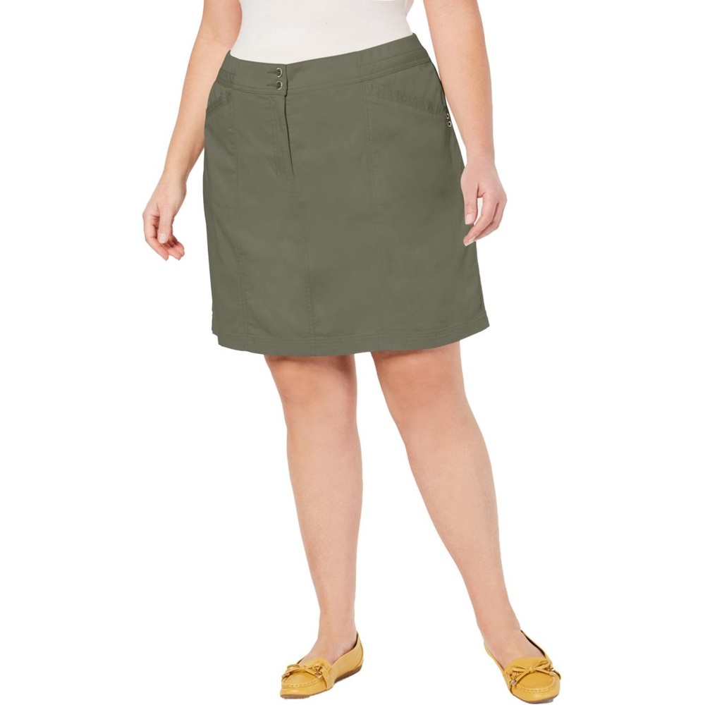 Karen Scott Olive Woven Skort